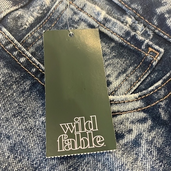 🎁 3 for 30 WILD Fable Highest Rise Cutoff Jean Shorts Size 10 Medium Wash Fray - Picture 9 of 13